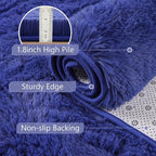 2x6 Royal Blue Fluffy Soft Runner Rug Non-Slip - Image 6