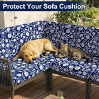 Smiry Waterproof Patio Cushion Covers, Stretch Outdoor Furniture Covers | Couch - Image 8