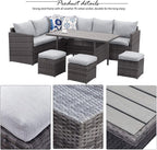 Wisteria Lane 7 Piece Patio Furniture Set, Wicker Patio Sectional - Image 2