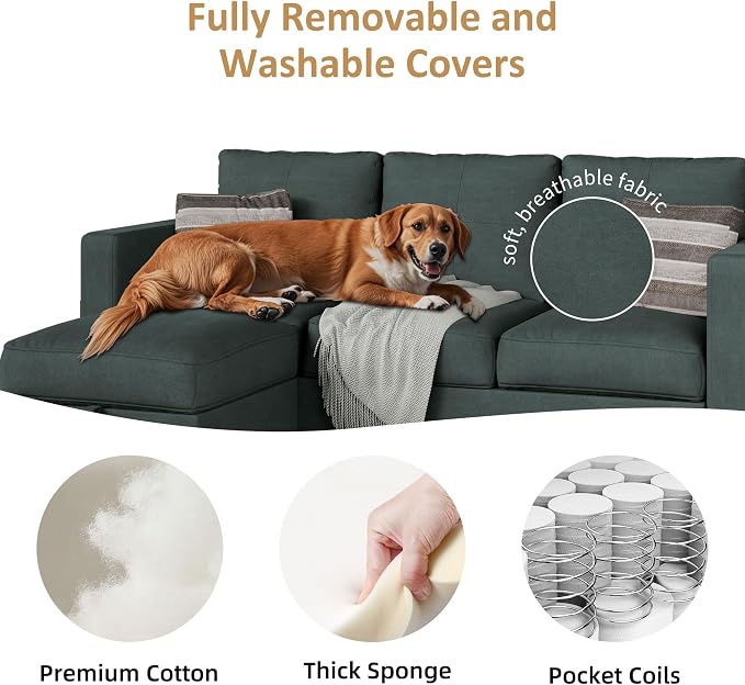 JAMFLY Convertible L-Shaped Sectional Sofa - Image 6
