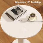 LAATOOREE Round Side Tables Set of 2, Pedestal Drink Table, Spacious Top - Image 7