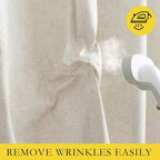 NICETOWN Natural Full Blackout Boho-Chic Linen Curtains 84 inch Long 2 Panels - Image 7