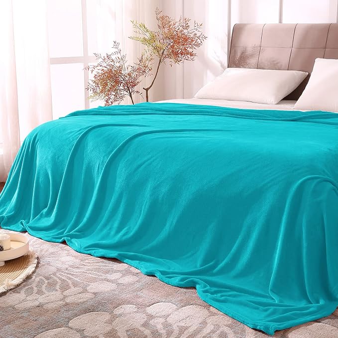 BEDELITE Fleece Blanket Soft Plush Queen Size Bed Blanket Peacock 90"x90" | by BEDELITE