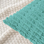 MIULEE Corduroy Decorative Throw Pillow Covers 18x18 Aqua Green Pack of 2 | - Image 4