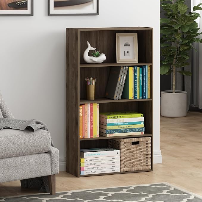 Furinno PASIR Book Shelf, 4-Tier Bookshelf, Bookcase - Image 2