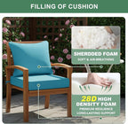 Summsun Faux Linen Outdoor Chair Cushions, Water Resistant Backrest and Deep - Image 6