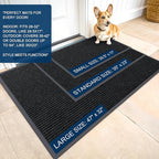 OLANLY 2-Pack Front Door Mats 29.5x17, Waterproof Heavy-Duty Doormats | Black - Image 2