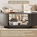 Coffee Table and TV Stand Set of 2, 76.4'' Modern TV Console, Entertainment - Image 9