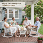 Greesum Set of 2 Outdoor Rocking Chair, Rust-Proof & UV-Resistant, Comfortable - Image 7