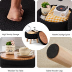 Wimarsbon Storage Ottoman, Modern Round Footrest - Image 4