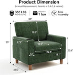 Mid Century Modern Accent Chair, Chenille Comfy Living Room Arm Chairs - Image 2