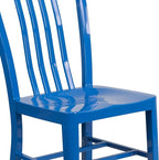 Flash Furniture Gael Commercial Grade 2 Pack Blue Metal Indoor-Outdoor Chair - Image 8