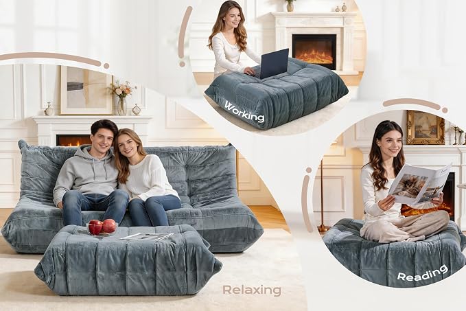 Bean Bag Pouf Ottoman, Foot Stool, Foot Rest - Image 4