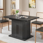 Extendable Black Dining Table for 4-6, 47-65 Inch Rectangle Dining Room Kitchen - Image 5