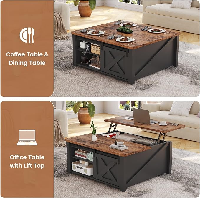 SEDETA 31.5" Lift Top Coffee Table - Image 4