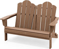SERWALL Folding Adirondack Bench, HDPE All-Weather Adirondack Loveseat by SERWALL