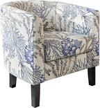 BELLEZE Living Room Chair, Linen Round Accent Barrel Chair, Club Tub Sofa Chair - Image 6