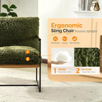 VINGLI 28" Wide Plush Upholstery Sling Modern Accent Chair - Image 6