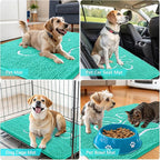 OLANLY Dog Door Mat for Muddy Paws 59x35, Paw Print Design Chenille Mud Mat | - Image 7