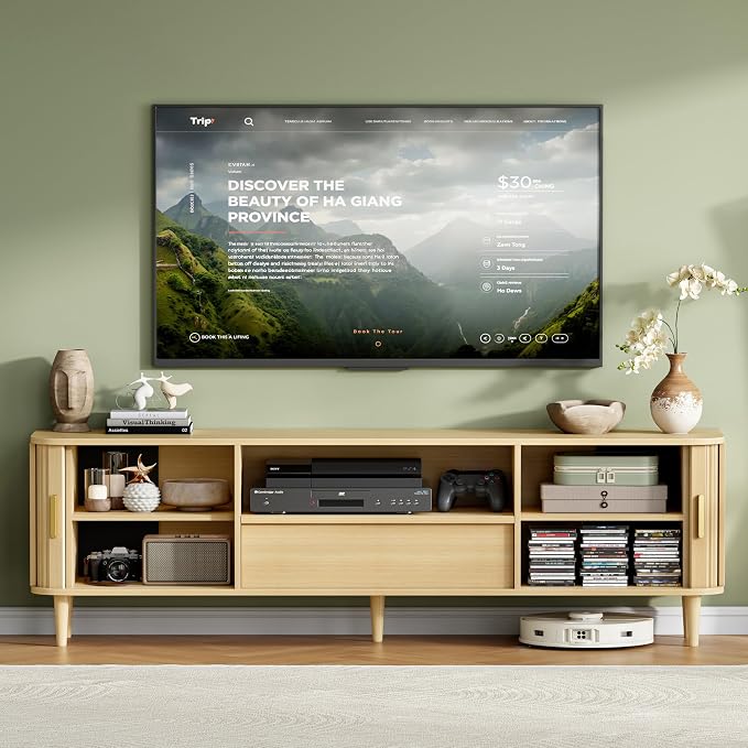 IRONCK Modern Fluted TV Stand for TVs Up to 80 inches, TV Console - Image 5