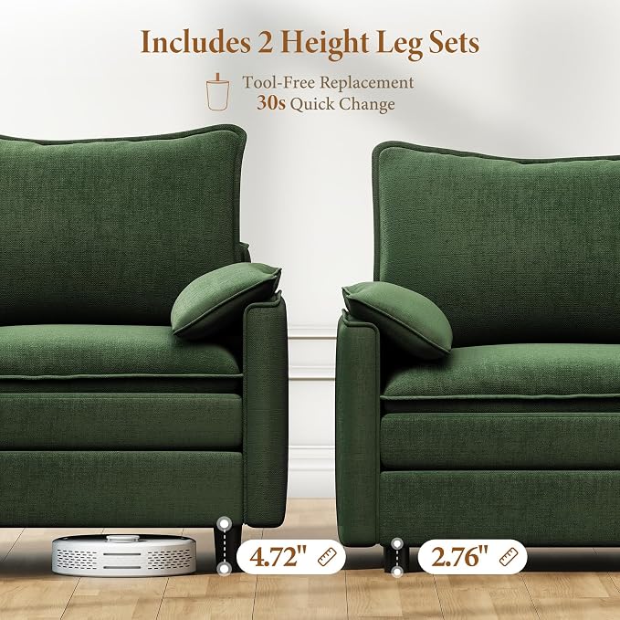 Vesgantti 108" Sectional Sleeper Sofa, 6-Seater Oversized Modular Cloud Couch - Image 3