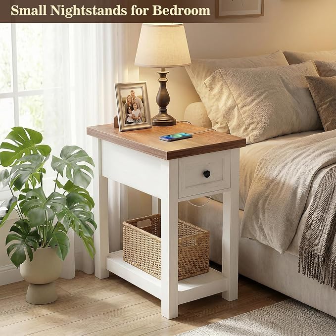 Narrow End Table with Charging Station - Image 6