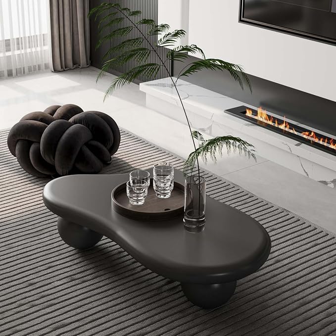 47" Cloud Coffee Table for Living Room Irregular Coffee Table Modern Low Coffee - Image 4