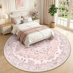 RELEANY Washable Area Rug, Round 10ft, Water Repellent, Pet Friendly, Vintage - Image 2