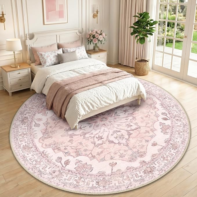 RELEANY Washable Area Rug, Round 10ft, Water Repellent, Pet Friendly, Vintage - Image 2
