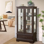 Lighted Glass Cabinet, Curio Display Cabinet by Firscook