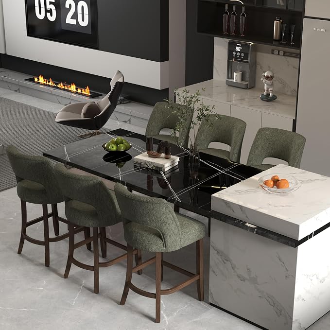 VKNOW Bar Stools Set of 6, Modern Counter Stools by VKNOW
