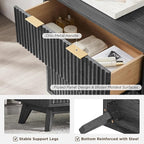 T4TREAM Fluted 6 Drawers Dresser, Curved Profile Design, Dresser TV Stand - Image 6