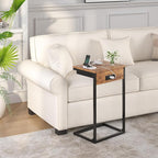 sthmec C Shaped End Table with Charging Station, 45° Tiltable Adjustable Flip - Image 6