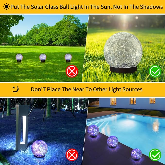JKIMK Solar Globe Lights Outdoor Waterproof-Solar Balls - Image 2