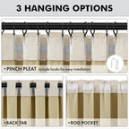 MIULEE 100% Blackout Linen Curtains 42 x 96 Inch Light Ivory 2 Panels | Thermal - Image 5