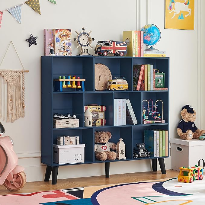 LEYAOYAO 10 Cube Bookshelf, 3 Tier Modern Wide Bookcase - Image 8