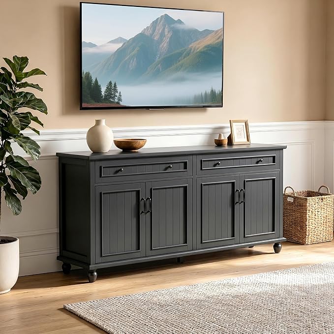 Scurrty Sideboard Buffet Cabinet, Vintage Coffee Bar Cabinets - Image 7