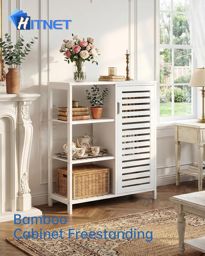 HITNET Bathoom Storage Cabinet, Bamboo Floor Cabinet - Image 4