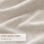 MIULEE Beige Pinch Pleated 100% Blackout Linen Curtains 40x96 Inches | Room - Image 6