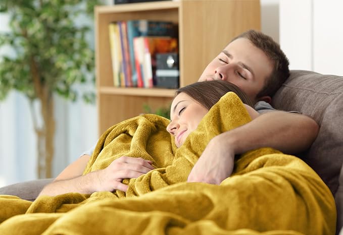 Utopia Bedding Fleece Blanket Full Size Gold 300GSM Luxury Fuzzy Soft - Image 6
