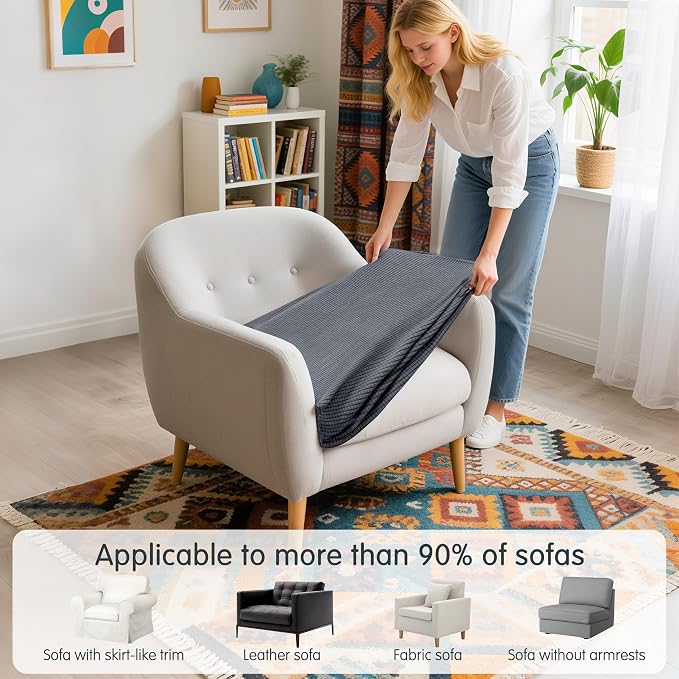 Hokway Stretch Couch Cushion Slipcovers Reversible Cushion Protector Slipcovers - Image 4