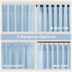 Blue Linen Curtains 108 inch Extra Long - Image 4