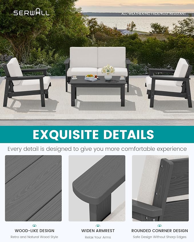 SERWALL HDPE Patio Furniture Set - Image 4