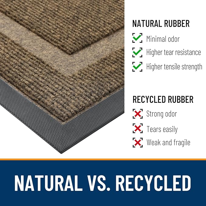 OLANLY Front Door Mat Outside 59x20, All-Season Heavy-Duty Rubber Doormat | - Image 4