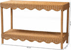 Bali & pari Oteria Bohemian Light Honey Scalloped Rattan Console Table - Image 3