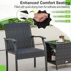Tangkula 3 Pieces Patio Wicker Chair Set, Waterproof All Weather Resistant - Image 7