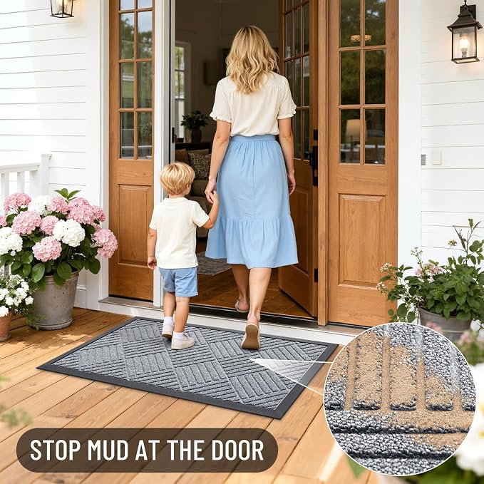 OLANLY Front Door Mat Outside Entrance 47x23, Waterproof Heavy-Duty Doormat | - Image 7