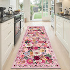 Pink Floral Hallway Runner Rug 2x6 - Image 6