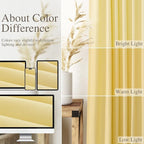 Yellow Linen Textured 96 Inch Curtains 2 Panel Set Back Tab Rod Pocket Sheer - Image 4