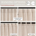 PleatedDrapes Textured Semi Sheer Burlap Curtains 84 Inches Long, Neutral - Image 4